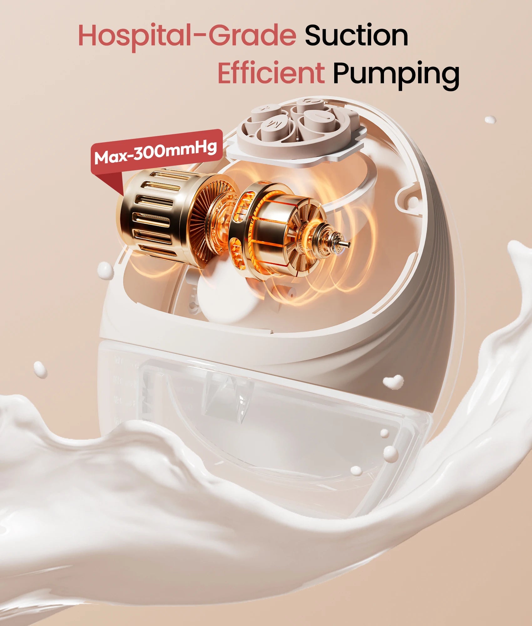 NCVI Heated Electric Breast Pump,360° Warm Wearable Hands Fre, 4 Modes 9 Levels,Leakproof Ultra Quiet Slim, 2000mAh Long Battery