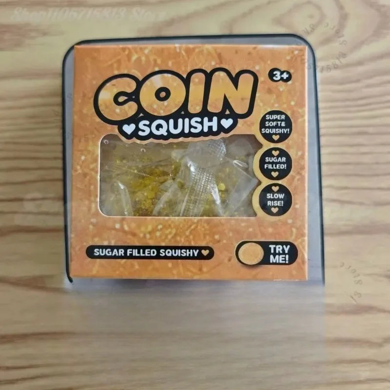 ///Dollar Gold Coin Squishy Slow Rising Stress Relief Fidget Toy Large Size Soft PU Squeeze Toy Funny Wealth Themed Desktop Gift