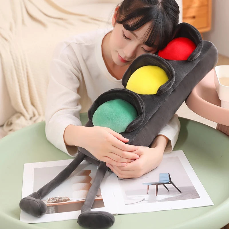 Lifelike Stuffed Signal Lamp Plush Toys Soft Traffic Light Toys For Children Funny Traffic Game Props Creative Home Decor
