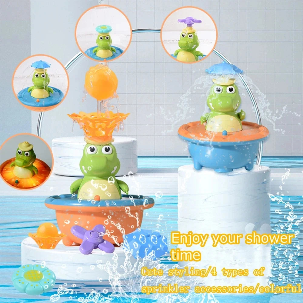 Baby Bath Toys, Glowing Crocodile Water Spray Toys, Multiple Water Spray Modes, Children's Bathroom Swimming Supplies Gifts