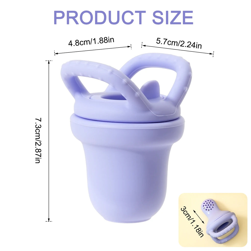 Color Kids 1PCS Silicone Baby Feeding Spoon & Juice Extractor Toddler Pacifier Teether Toy Pure Color BPA-Free Baby Feeding