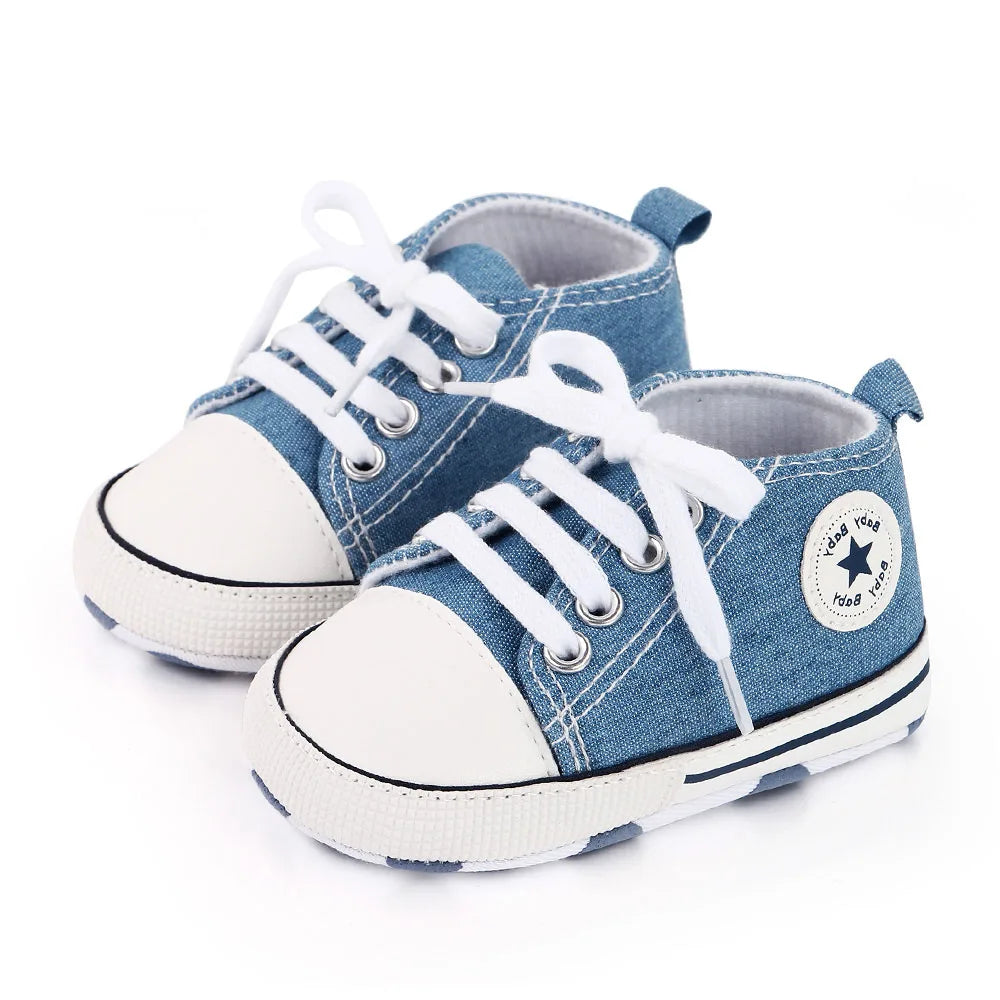 Carter's Baby Shoes First Walker Canvas Sneakers Non Slip Soft Sole For Toddlers