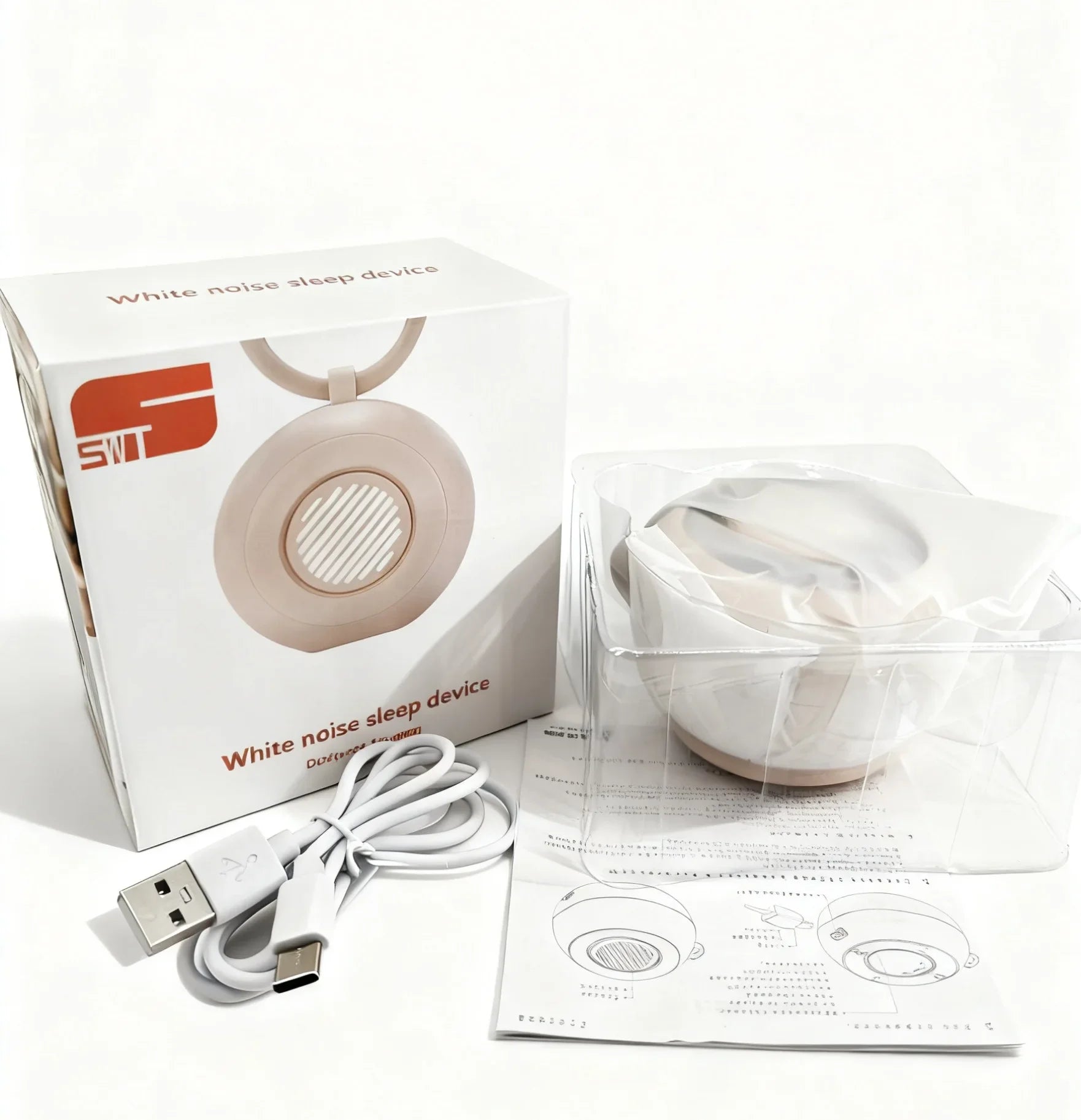 Baby White Noise Machine with light, fast sleep 15 Soothing Sounds, Portable USB Mini Sleep Device for Newborn, Travel & Crib