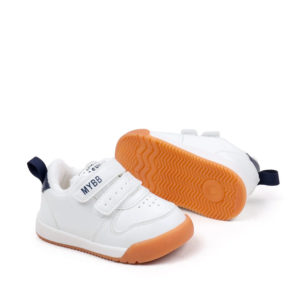Winter Trendy New Baby Walking Shoes For Boys And Girls Small Children Anti-Slip Soft Sole White Sneakers