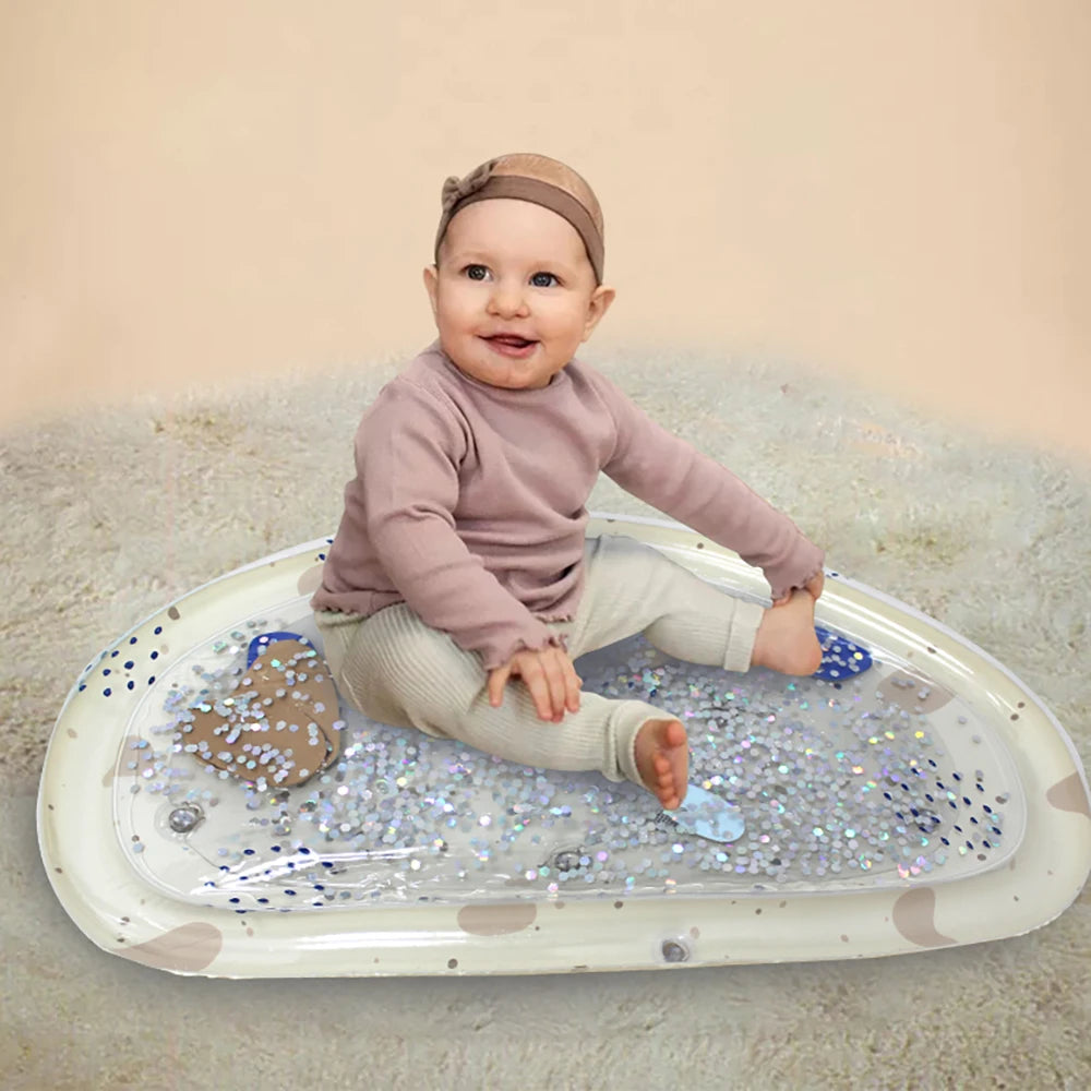 LED Light Up Baby Water Play Mat Inflatable Sensory Water Mat for Infants Toddlers Tummy Time Playmat