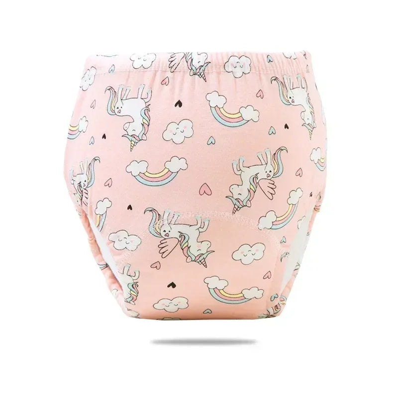 Cartoon Print Potty Training Pants Washable Breathable Cotton Cloth Diaper For Toddlers Nappy