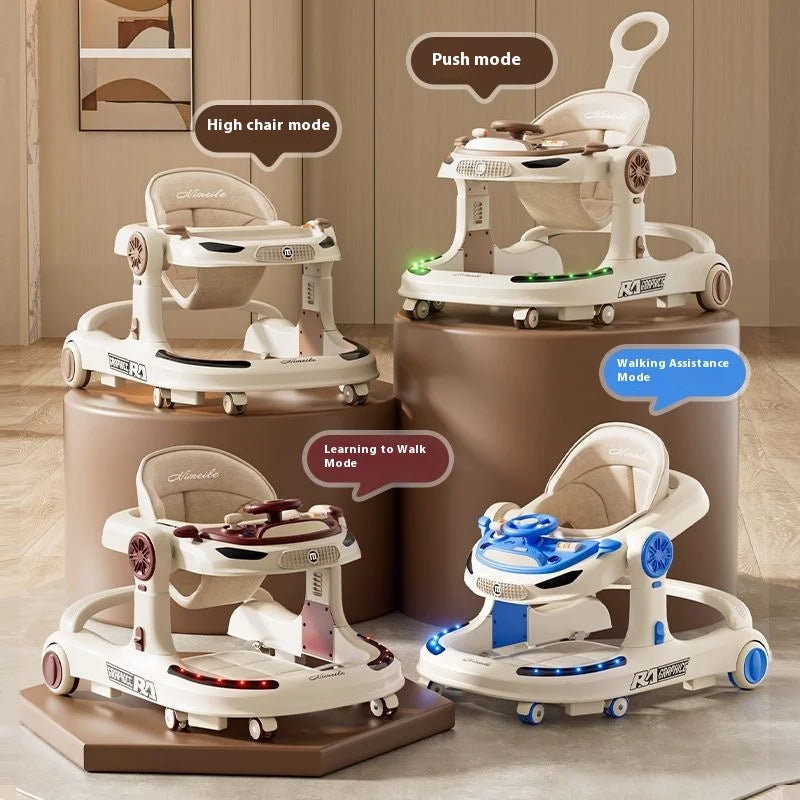 Baby Walker 4 in 1 Adjustable Height Anti Rollover Push Toy Foldable Activity Center for Infant Toddler 6 to 18 Months