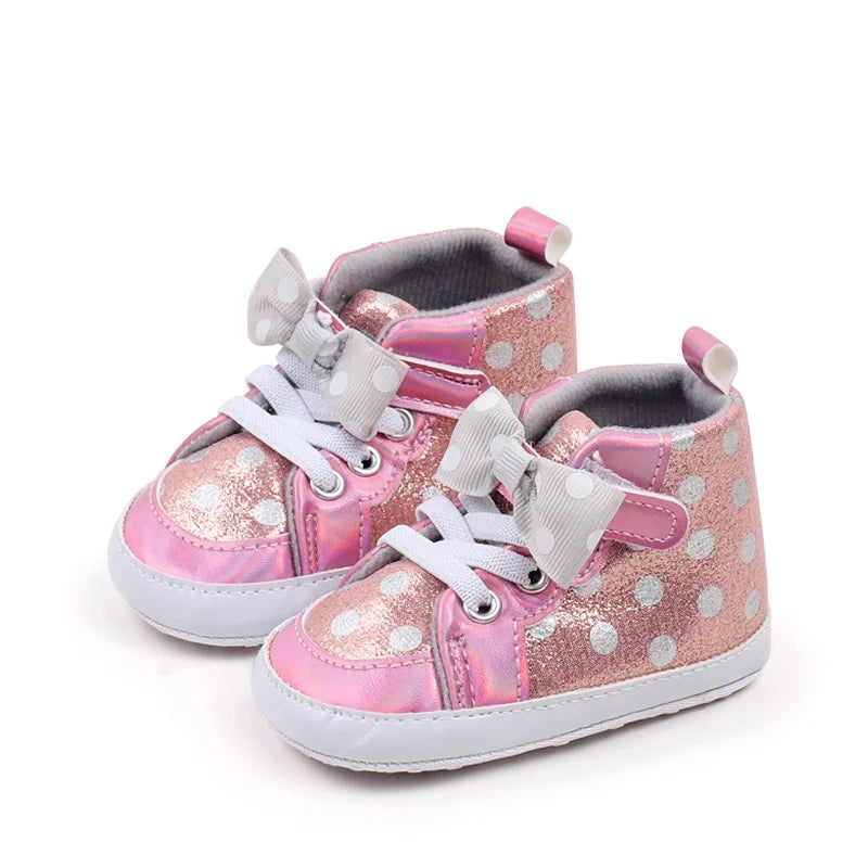 Baby Girl Spring and Autumn Butterfly Bowknot Soft Sole Comfortable Prewalker Shoes Indoor Outdoor Walking Shoes First Walkers