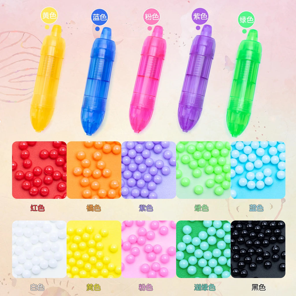 Handmade Set Beads Pen DIY Girls Toys Creative ballpoint pen painting Princess Rainbow Christmas Pattern Girl Gifts Toy for Kids