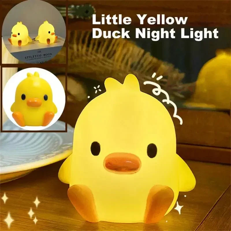 Cartoon Little Yellow Duck Night Light Built-in Battery Night Light No Harm Eyes Children Sleeping Lamp Bedroom Decor Light