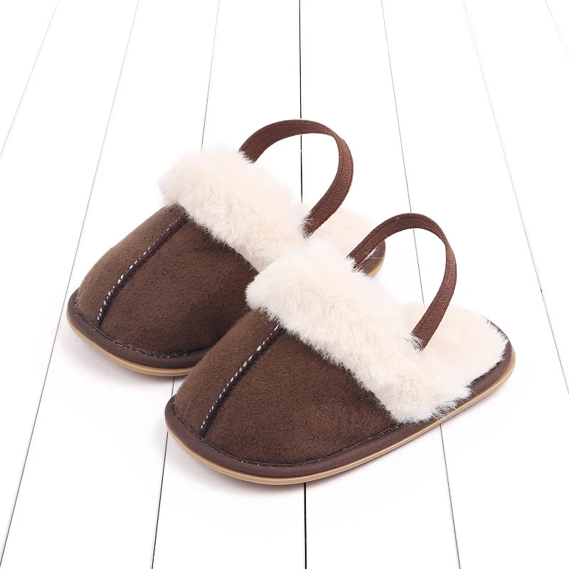 Winter and Autumn Baby Girl Boy Cotton Mop TPR Sole Anti Slip Solid Three Colors Warm Newborn Toddler Shoes First Walkers BC2345