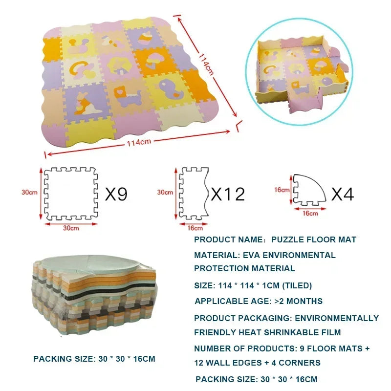 Eva Foam Baby Play Mat 25-Piece Set 30x30cm Puzzle Floor Mat Educational Toy For Nursery