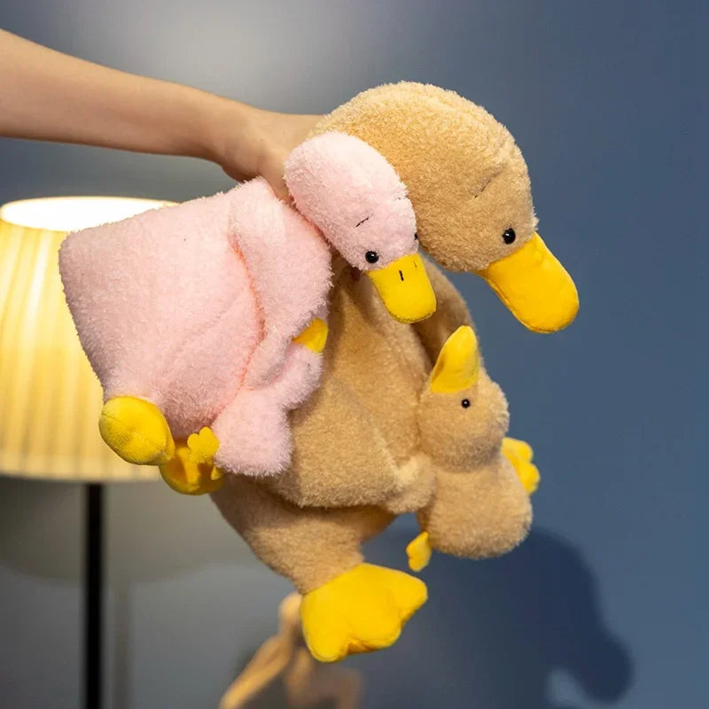 Stuffed Animals Mother and Son Duck Plush Toys Sleeping Lifelike Goose Simulation Duck Plush Doll Kawaii Cartoon