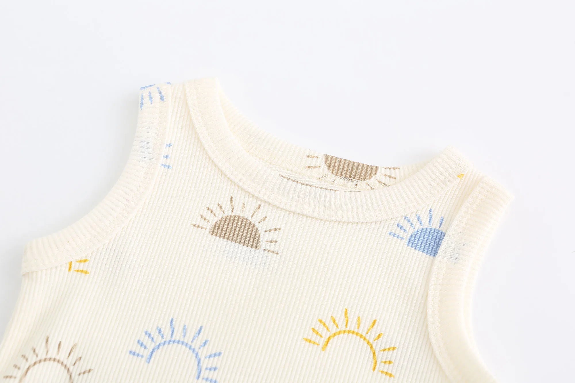 Cartoon 4-Piece Baby Boy Sleeveless Bodysuits+Shorts Clothing Set 100%Cotton Newborn Multi-piece Suit 0-12M Infant Clothes
