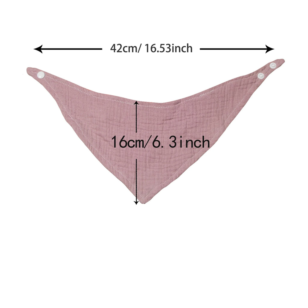 4-piece set of pure cotton baby triangle bibs, suitable for feeding during meals, with bright solid colors and stylish design,