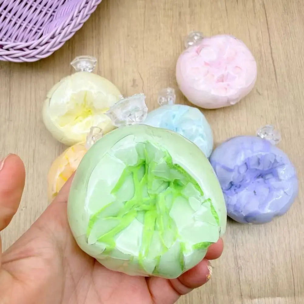 Boys Girls Hand Relax Crispy Skin Ball Squishy Toy Handmade Sensory Fidget Ball Colorful Pinch Cracking Wax Ball Friend Party