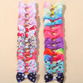 20Pcs cute baby bows hair clips for girls hair bangs lovely printing ribbon hairgripes kids casual party dress up headwear