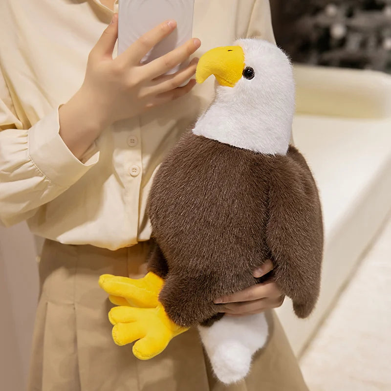 Hot Lifelike American Eagle Owl Plush Toy Soft Stuffed Animal RealLife Bird Doll Home Decor Kids Children Boys Birthday Gift