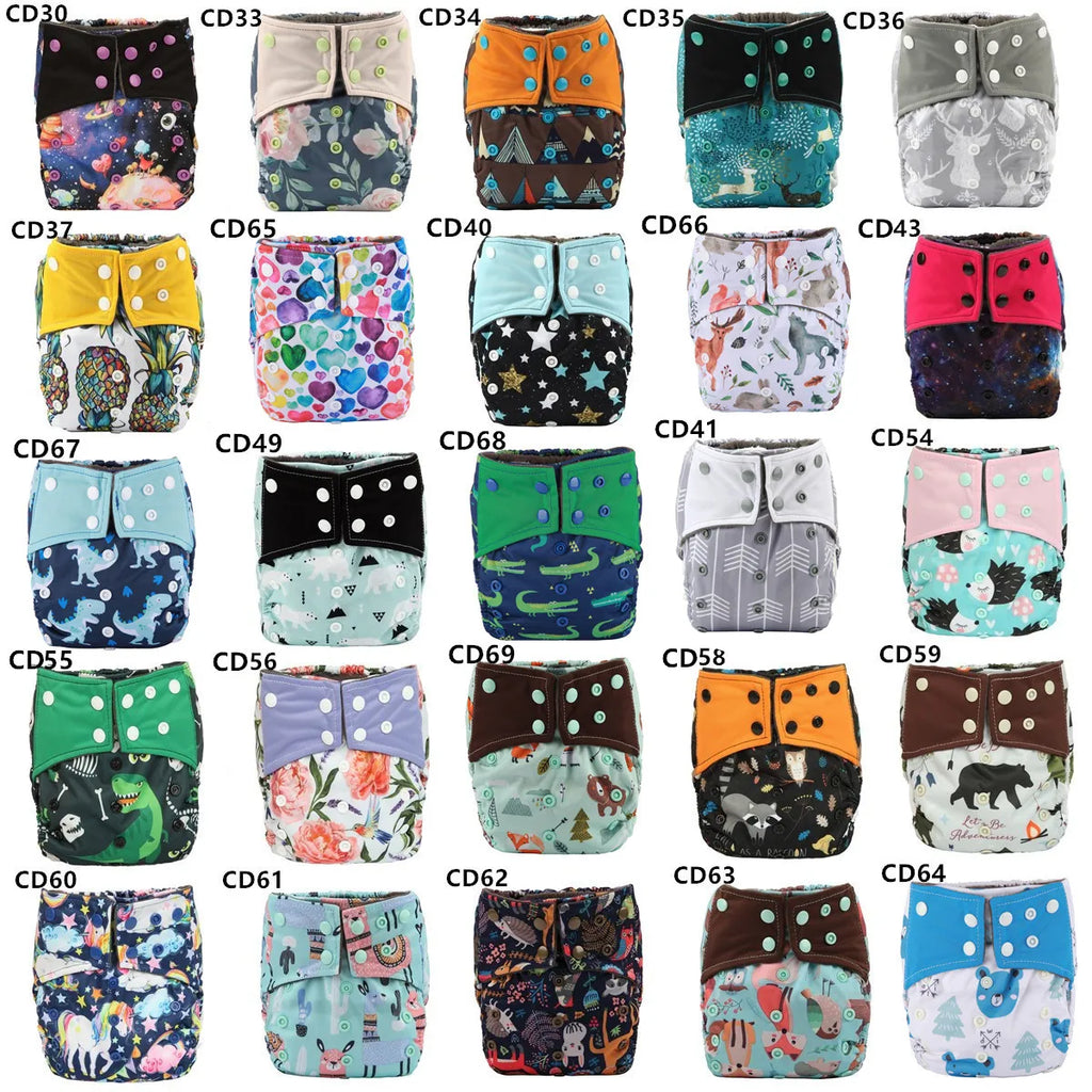 1 Baby Cloth Diaper Nappy Washable Reusable Double Gusset Bamboo Charcoal 3-15kg 8-36lbs NO INSERTS