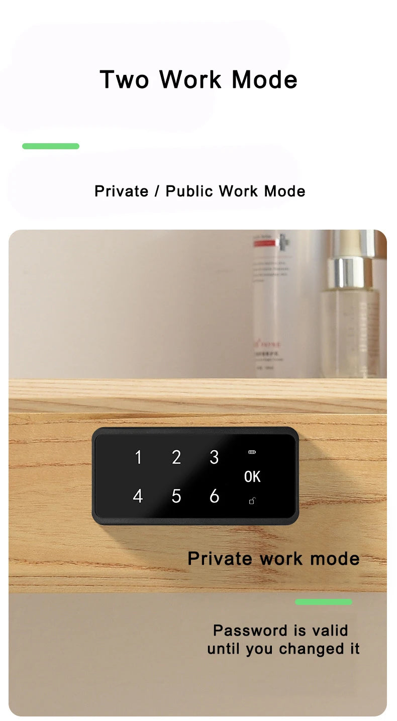 Smart Password Cabinet Drawer Cupboards Door Lock