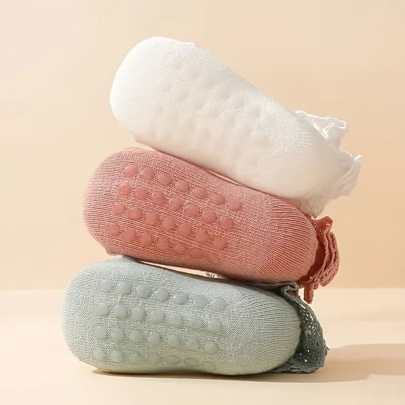 6 pairs of baby girls cute princess wind lace socks indoor non-slip floor socks