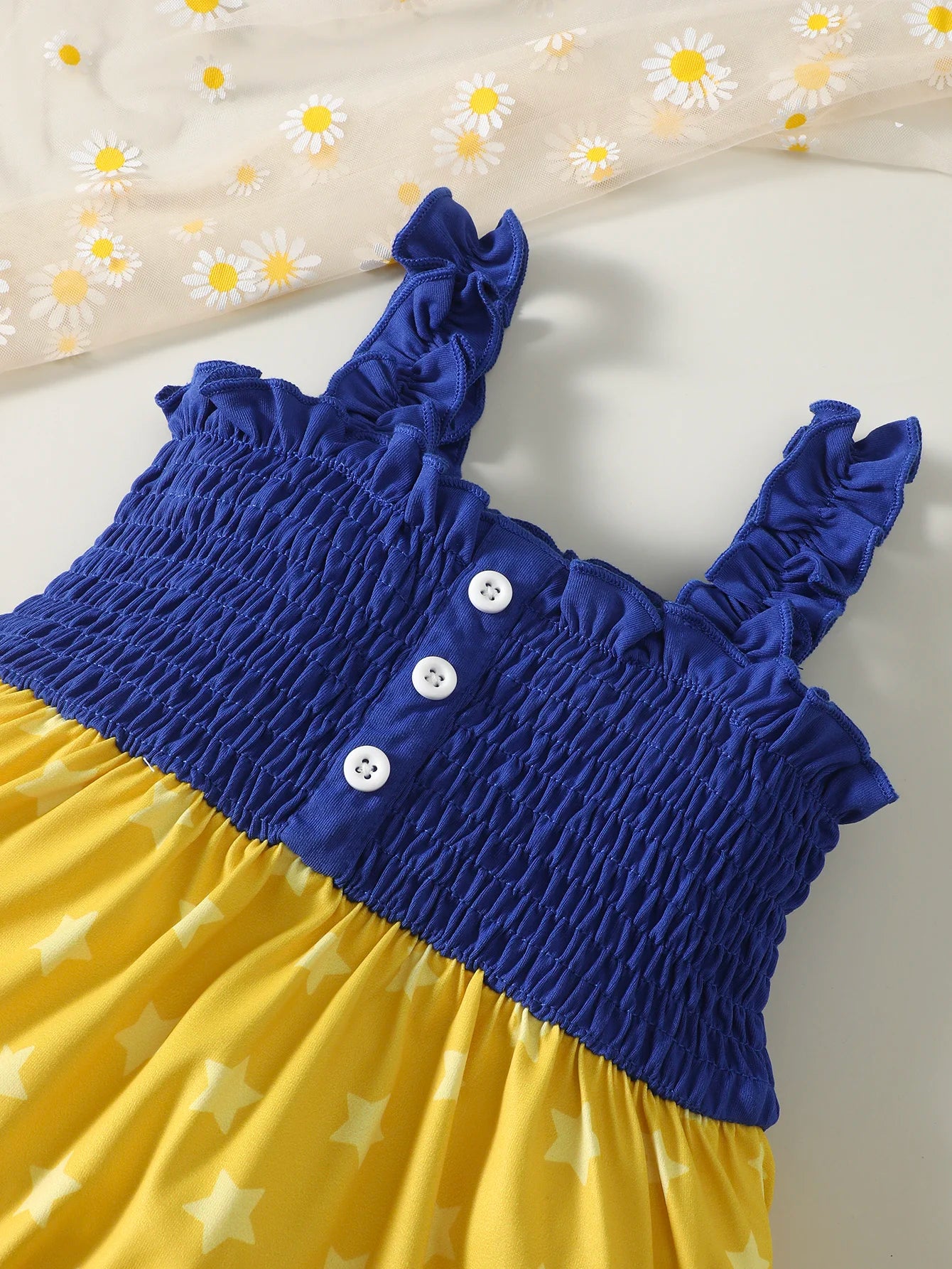 2Pcs/Set of Baby girl Summer Dress with Pleated Edge Princess Dress +Headband for 0-3 Year Baby girls Playing in Amusement Parks