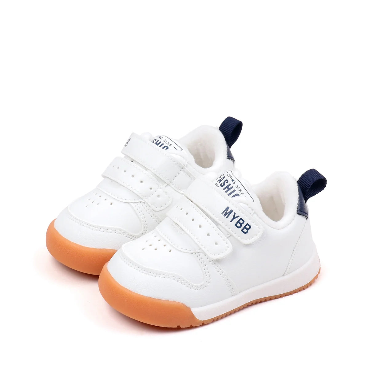 Winter Trendy New Baby Walking Shoes For Boys And Girls Small Children Anti-Slip Soft Sole White Sneakers