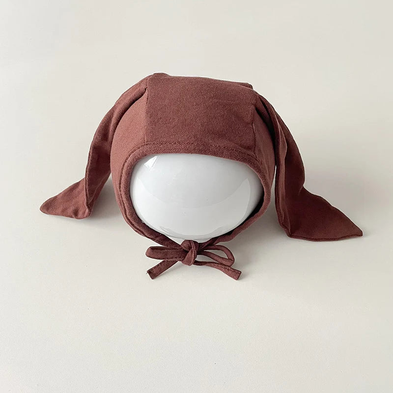 Cotton Newborn Hat Bunny Long Ears Infant Bonnet Baby Beanie Hats for Girls Boys Accessories Autumn Korean Toddler Cap 0-12M