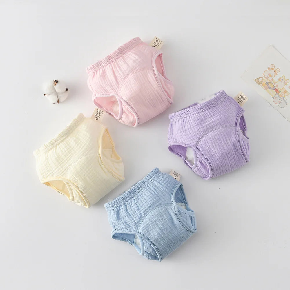 Breathable Baby Training Pants Waterproof Diapers Cotton Gauze Washable Nappies for Toddler Children Toilet Training Study Pants