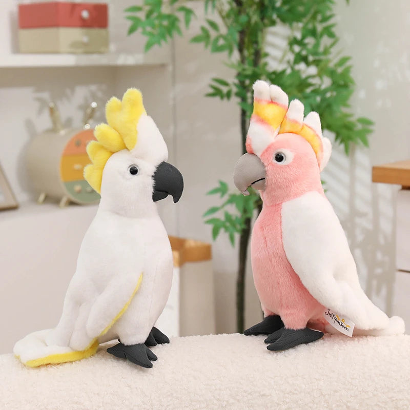 Hot Simulation Soft Toys Lifelike Grey Cockatiel Plush Toys Real Life Soft Yellow Parrot Birds Stuffed Animals Toy Dolls Gifts