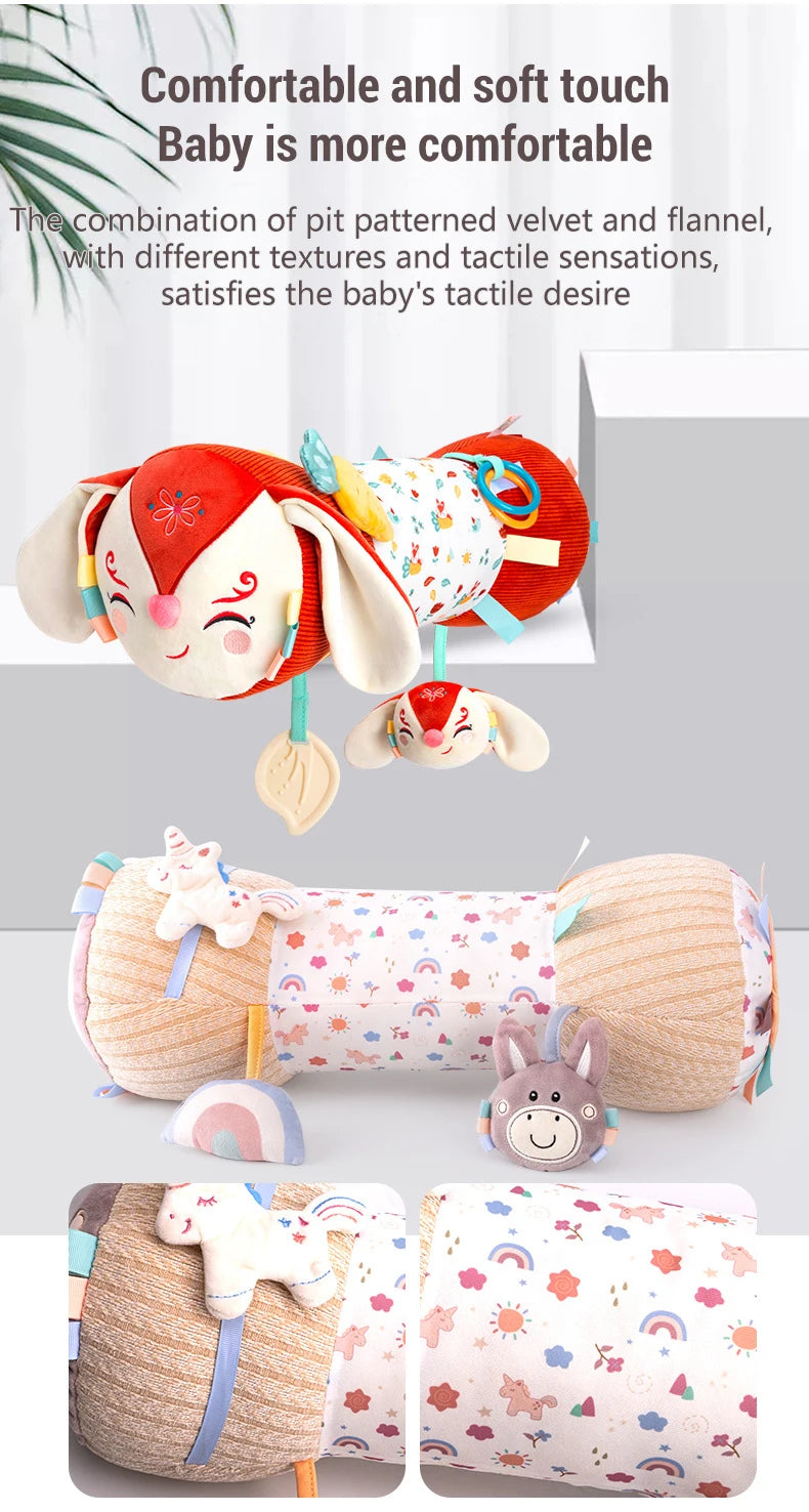 Double-Sided Tummy Time Pillow Baby Sensory Toys Soft Cushion for 0-18 Months Newborn Infant Crawling Training Montessori Gifts