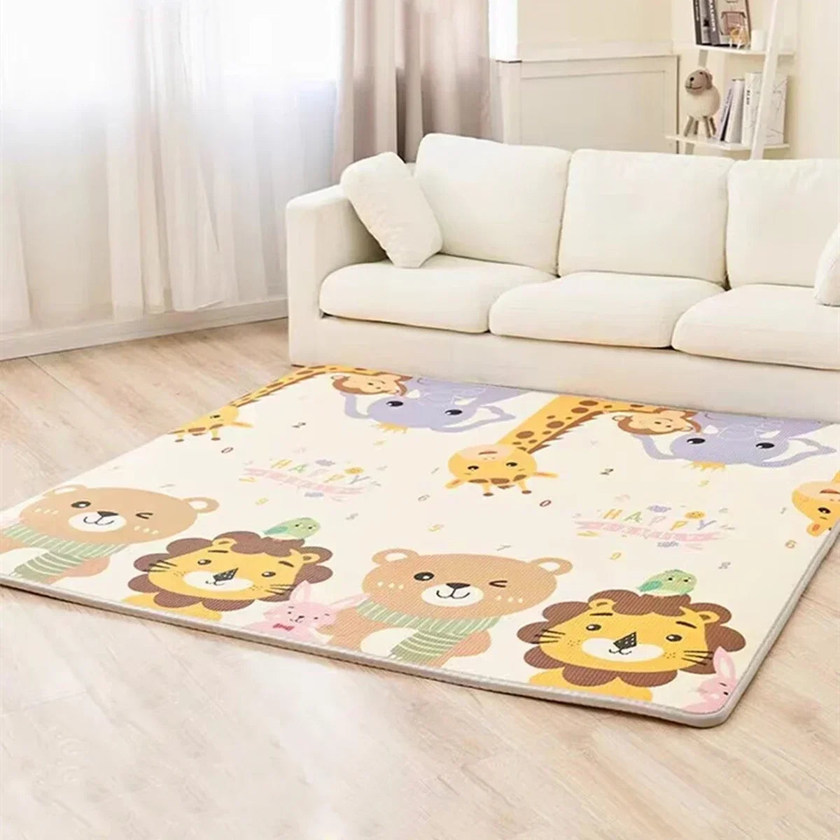Baby Activity Gym Mat for Crawling and Play, Double-Sided Pattern, Model EPE-01, Non-Toxic