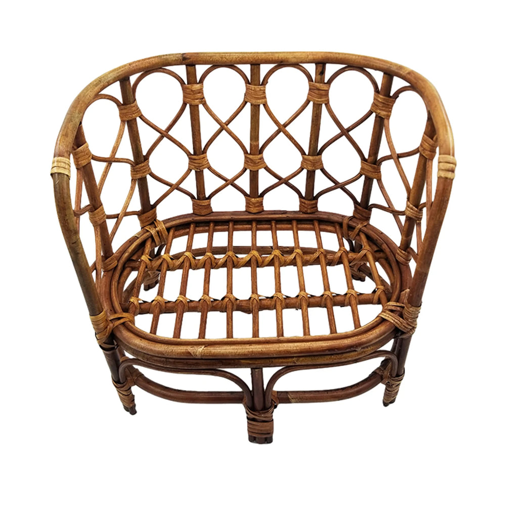Newborn Retro Photography Props Infant Woven Rattan Bed Baby Crib Photo Studio Handmade Posing Props Kawaii Shooting Furnitures