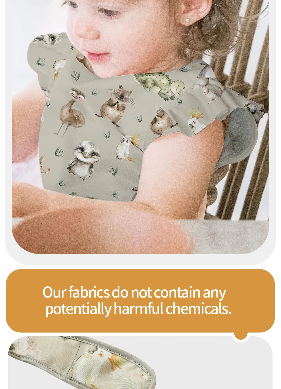 2Pcs/Set Waterproof Baby Bibs,Lively and Adorable Shoulder Design Sleeveless Smock Feeding Bib Apron