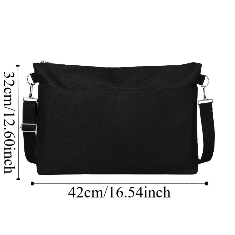 Portable Baby Stroller Storage Bag Multifunction Black Baby Pram Hanging Bag Large-capacity Waterproof Mommy Shoulder Bag