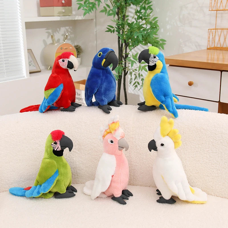 Hot Simulation Soft Toys Lifelike Grey Cockatiel Plush Toys Real Life Soft Yellow Parrot Birds Stuffed Animals Toy Dolls Gifts