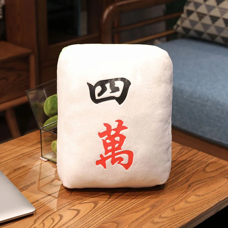 Hot 1pc Creative Mahjong Pillow Cushion Chinese Plush Toy Car Chair Backrest Mahjong Dice Funny Nap Pillow Sofa Home Decor Gift