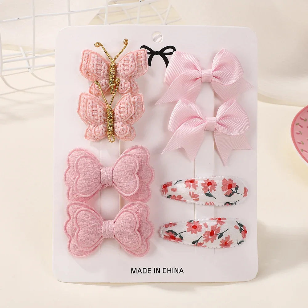 Children's Hair Clip Set 8 Pcs Hair Accessories With Butterfly Bows Hairpins For Girls