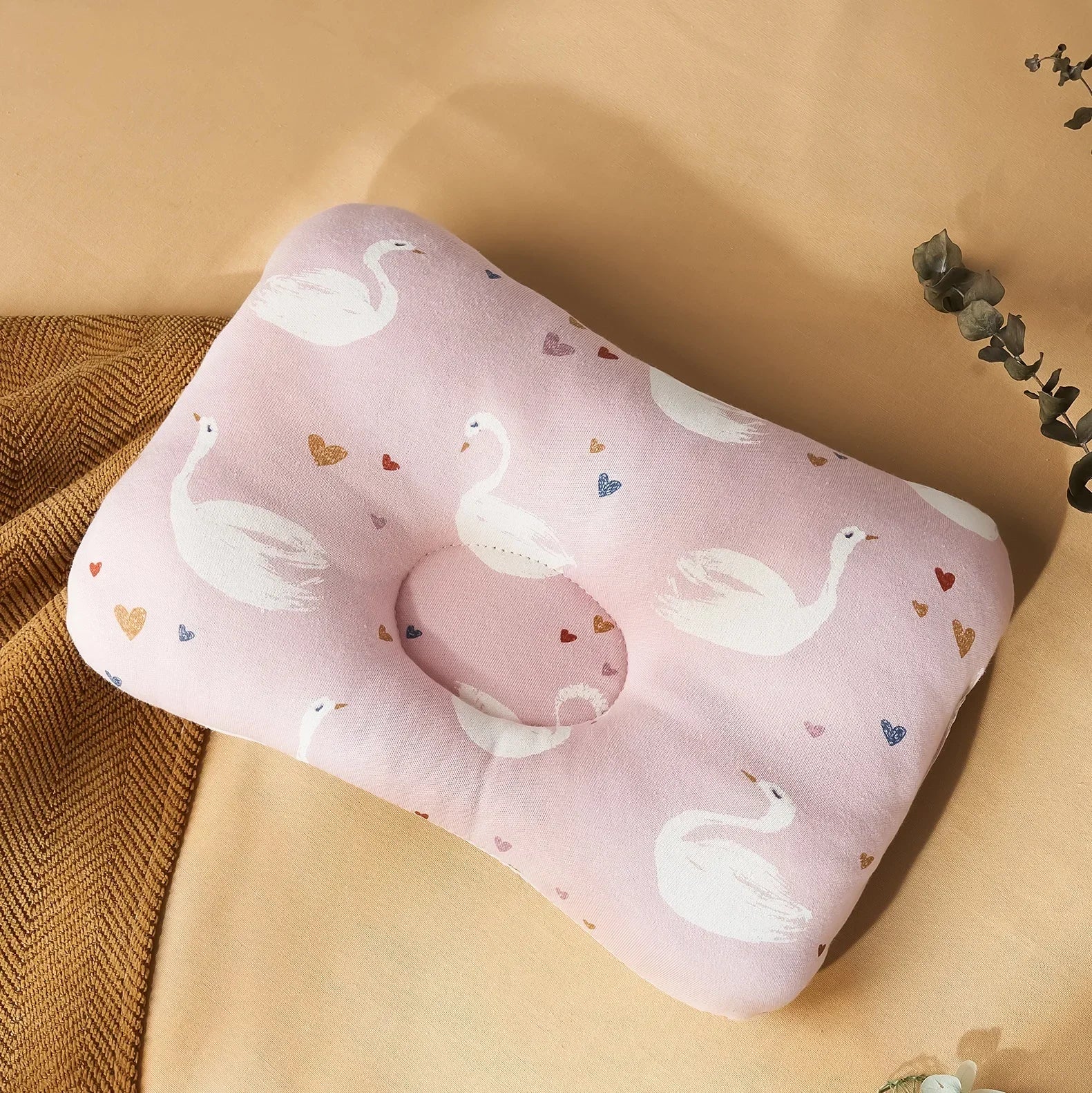 INSULAR Infant Head Pillow For Babies Baby Design Breathable Cotton Cushion Head Support