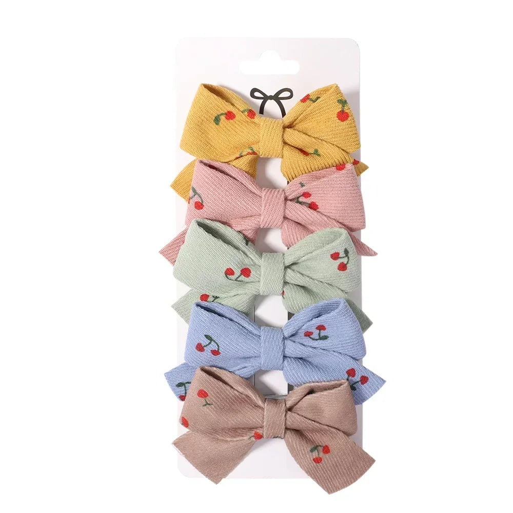 Mini Baby Girl Hair Clips Set 5Pcs Floral Bow Bunny Princess Hairpins for Toddler Girls