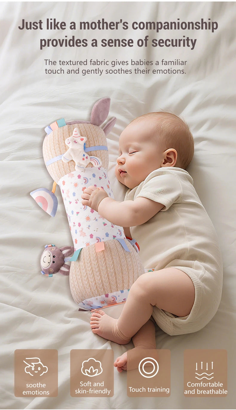 Double-Sided Tummy Time Pillow Baby Sensory Toys Soft Cushion for 0-18 Months Newborn Infant Crawling Training Montessori Gifts