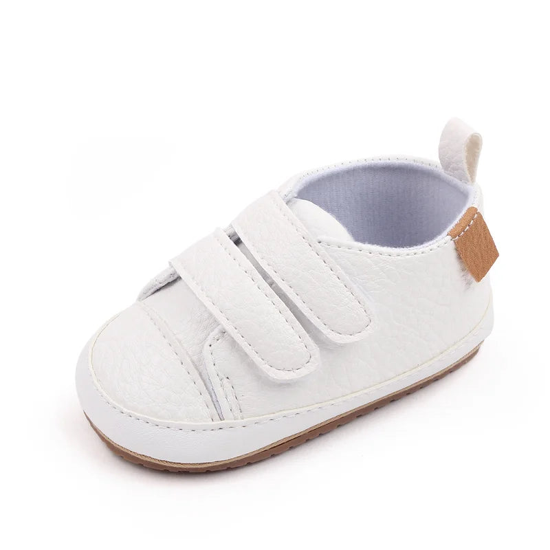 Toddler Shoes 0to18M Non Slip PU Leather Sneakers With Soft TPR Sole Baby Shoes Unisex