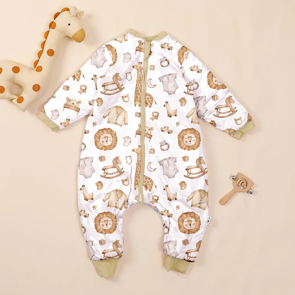 Elinfant Long Sleeve Split Legs Sleeping Bag For Winter With Removable Sleeves For Boys And Girls 3 Sizes
