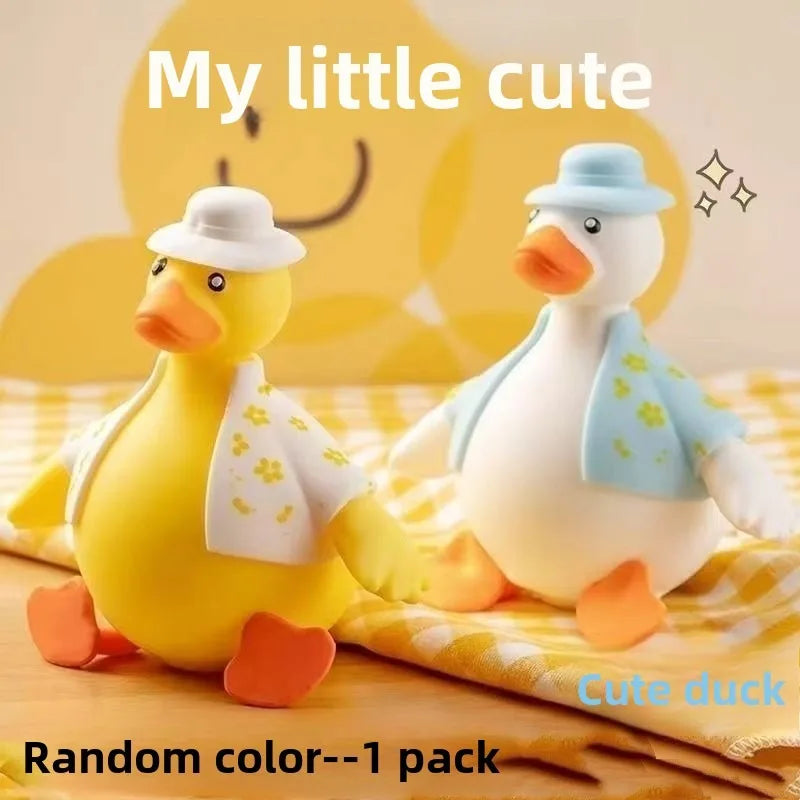 Duck Squishy Toy – Cute Fluffy Duckling Shape, Squeeze to Relieve Stress, Portable Size, Unzip Flower Feature,Fun for All Ages
