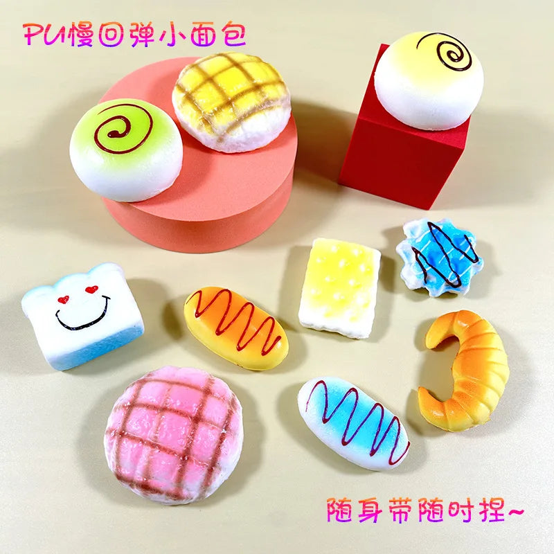 Simulated Food Toy PU Slow Rebound Decompression Toy Slow Rising Squishy Mini Bread Gift Decompression And Release Tool