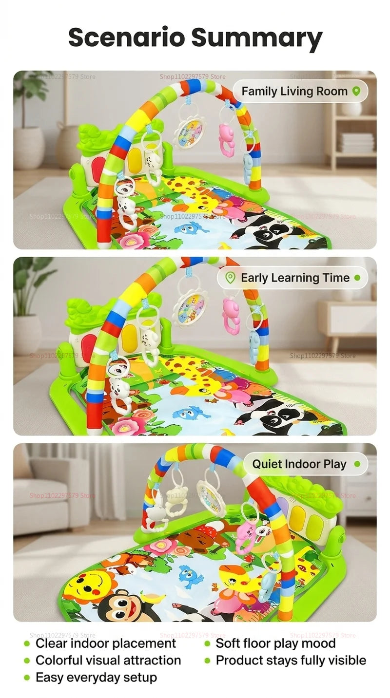 Baby Play Gym Piano Mat Newborns Toddlers 0-36 Months Crawling Musical Activity Toys Early Education Infant Sensory Development