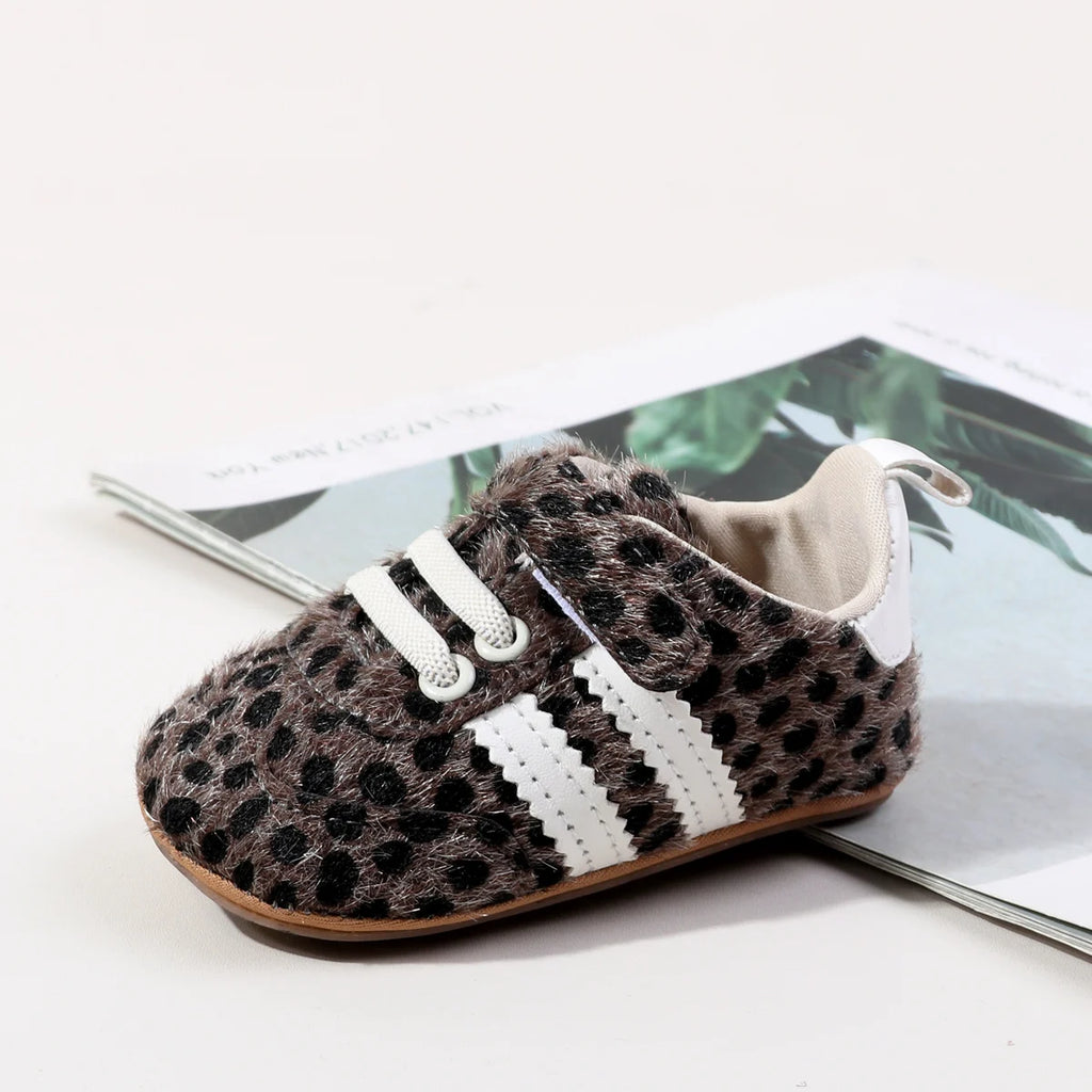 Hot Selling Baby Unisex First Walking Toddler Shoes For 0-18 Months Leopard Print Design Fashion And Comfortable High Quality