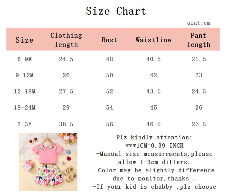 2pcs Baby girl Off Shoulder Bow Top+Colorful Printed Shorts Summer Fashion Sets 0-3 Year Baby Gir Beach vacation Casual Clothing