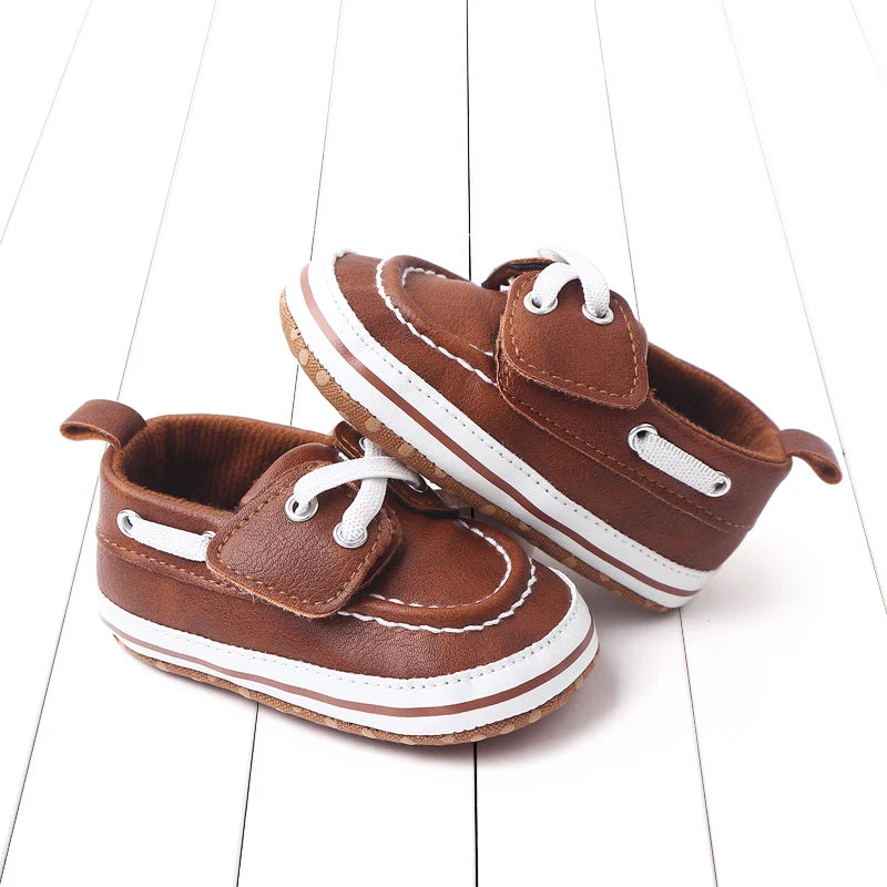 2025 Spring and Autumn New Casual Canvas Baby Shoes with Soft Soles Lace-Up Baby Shoes Dome-shaped Shoes Learning Walkers