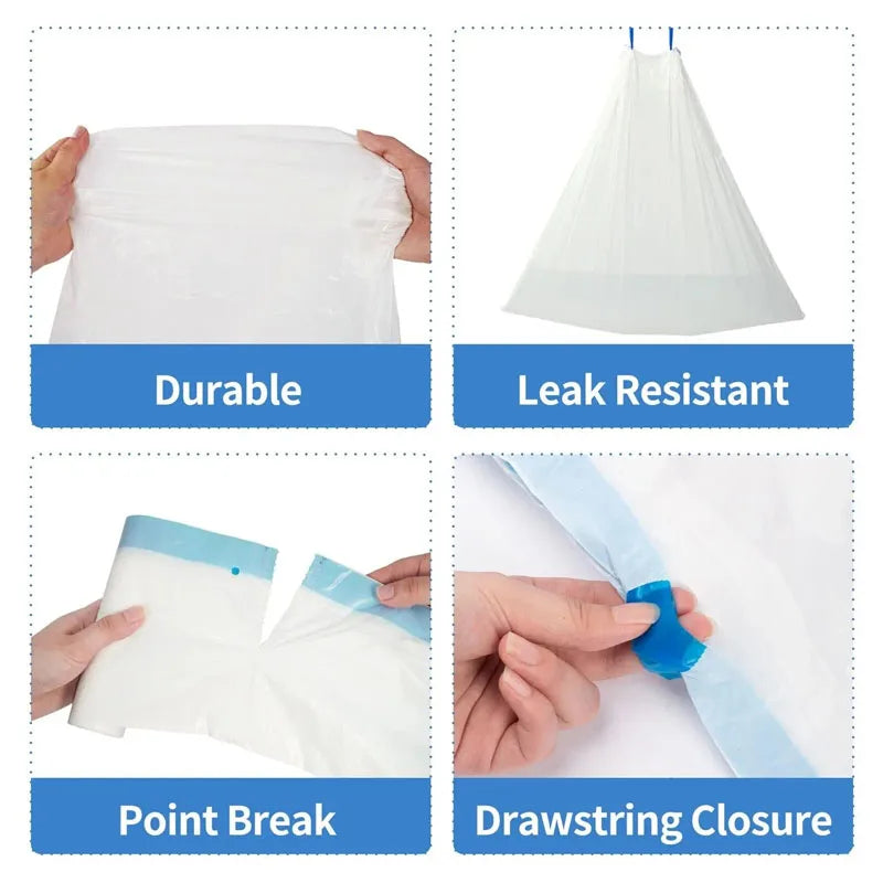 5 Rolls 20L/30L/60L Large Capacity Garbage Bag Smart Trash Can Drawstring Trash Bags Household Disposable Thickened Trash Pouch